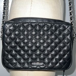 Rebecca Minkoff Black Leather Purse with Chain Strap